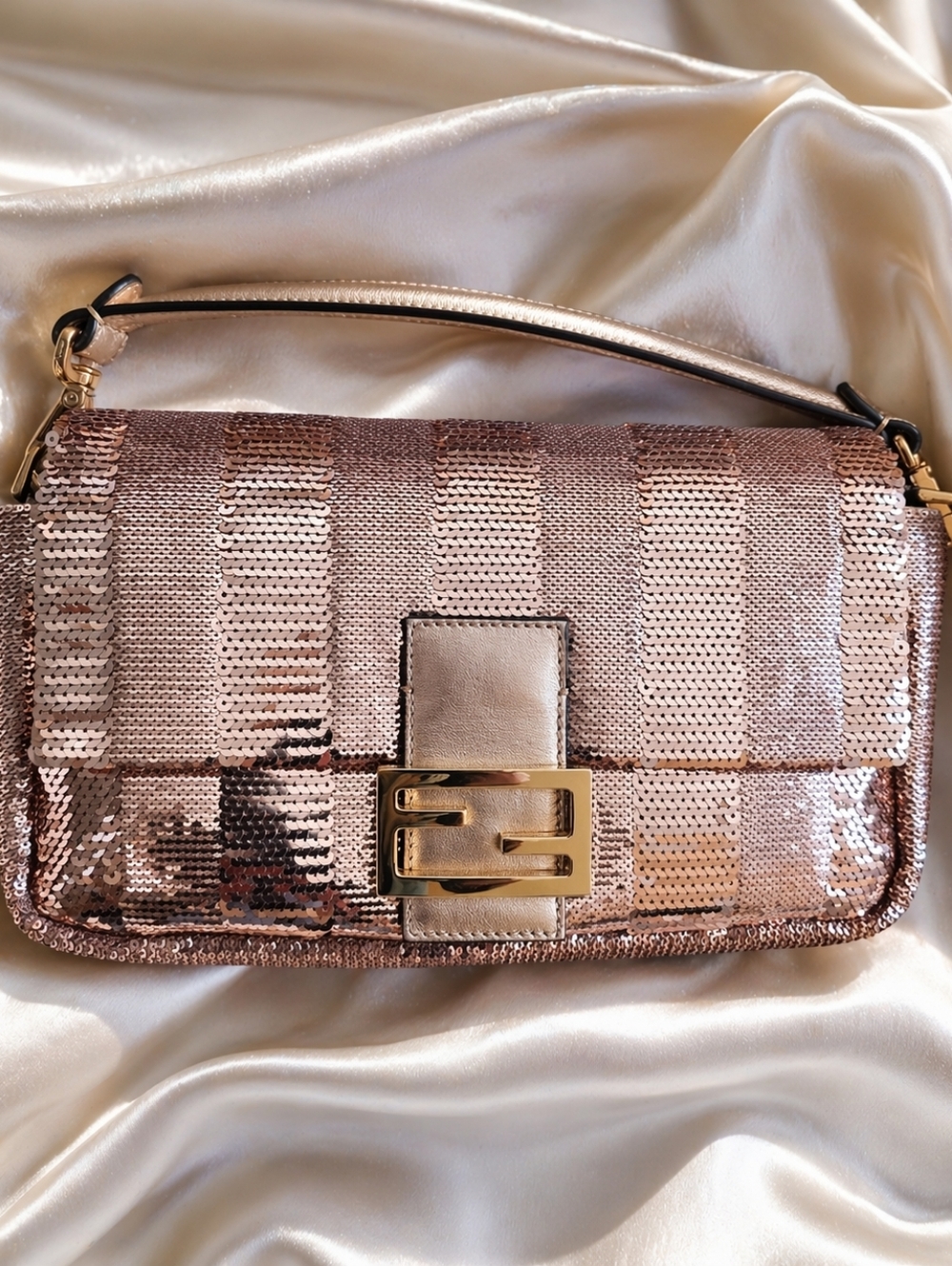 Offers Welcome On This RARE FENDI SEQUIN BAGUETTE ✨ ROSE GOLD